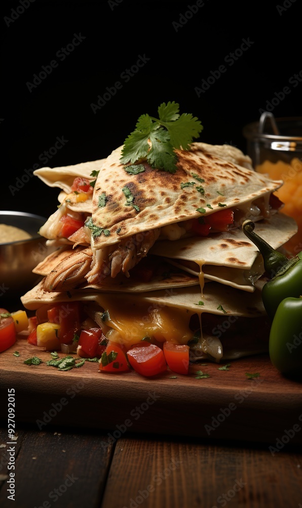 Wall mural Mexican quesadilla with chicken