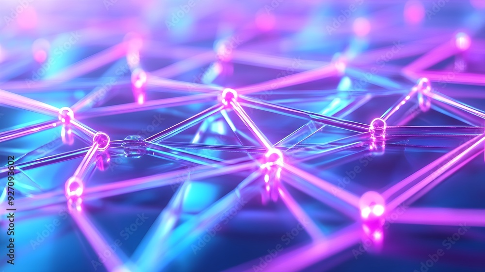 Poster abstract neon network background - futuristic tech design