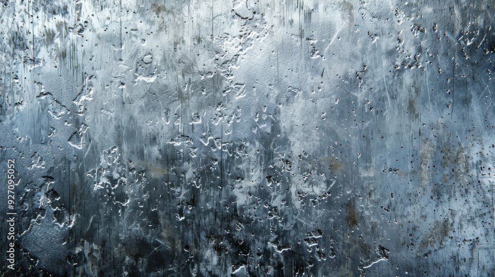 Poster the image features a close-up view of a weathered metal surface. the metal has a rough, uneven textu