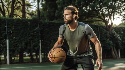 Fototapeta premium Basketball player in action on the court.