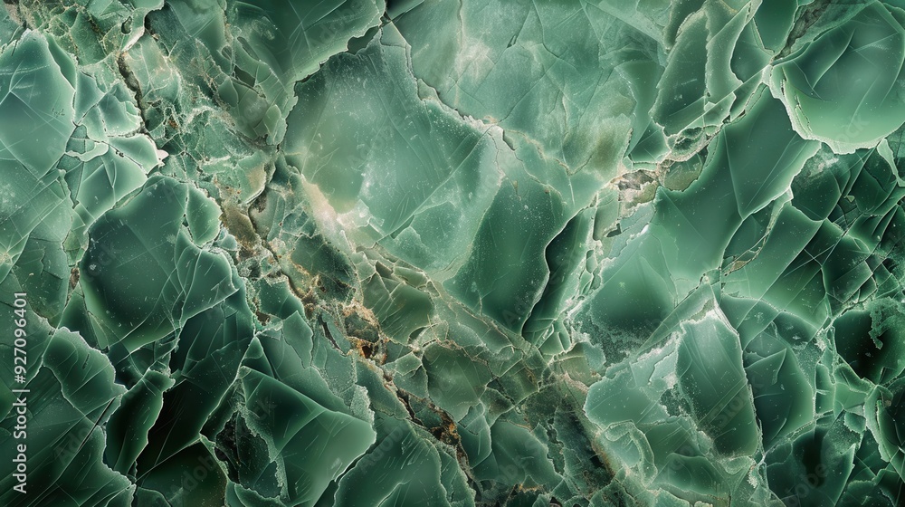 Aufkleber a close-up view of green marble with a swirling, intricate pattern. the surface is smooth and polish