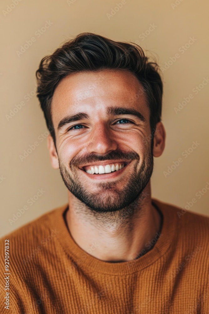 Wall mural man with beard smiling