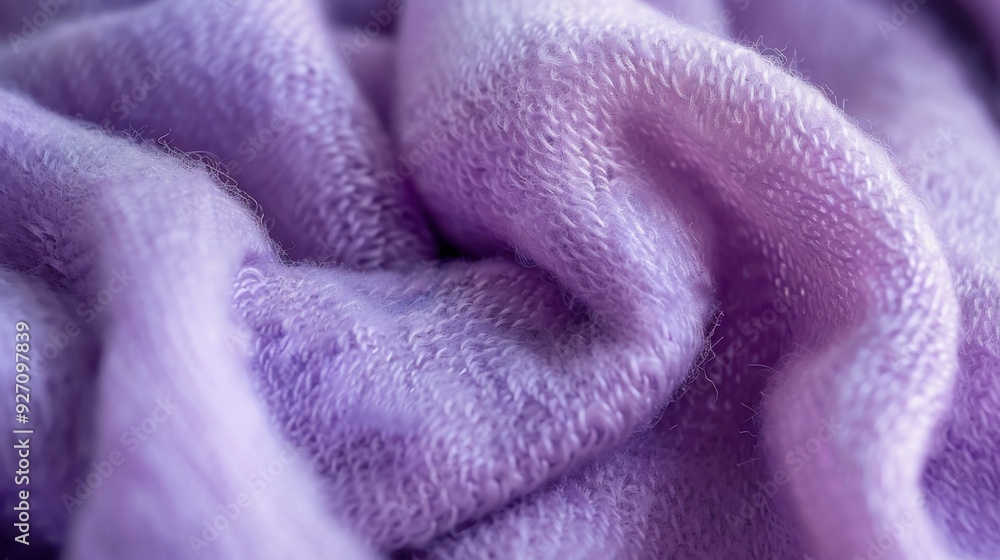 Poster a close-up image of a soft, fuzzy purple fabric. the fabric is wrinkled and folded, creating a varie