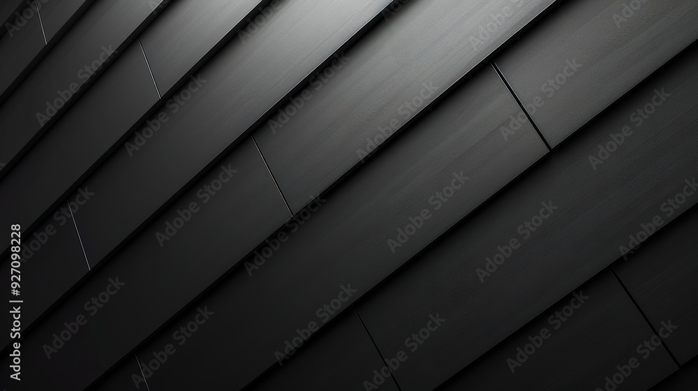 Aufkleber a close-up view of a diagonal black slate roof on a modern building. the tiles are arranged in a rep