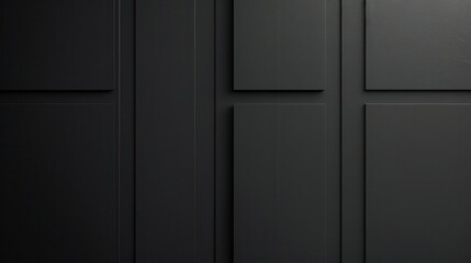 A close-up image of a dark gray wall with intricate paneling. The wall is divided into square sections with raised lines around the edges. The center square has a recess that creates a visual contrast