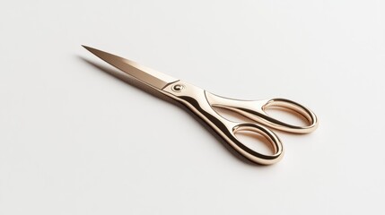 3D single icon of a pair of scissors with a sleek, metallic design and minimal detailing, perfect for crafting and office use, isolated on a white background