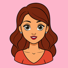 girl with hair silhouette  vector illustration