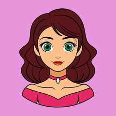 girl with hair silhouette  vector illustration