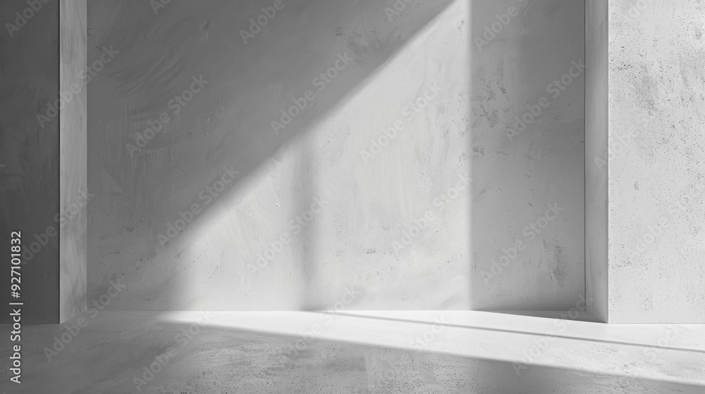 Poster a bright beam of sunlight shines through a large window and casts a long shadow across the floor of 