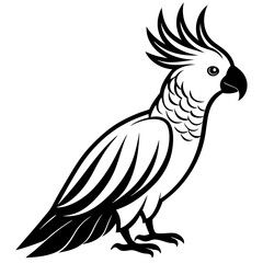 Obraz premium Vector illustration of a parrot flying with wings spread on a white background