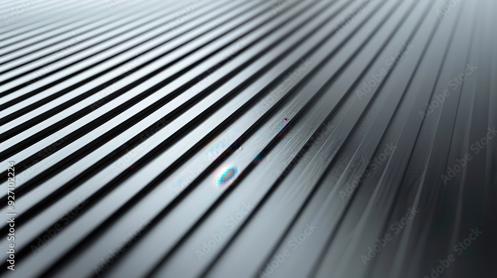 Poster A close-up shot of a black, ribbed surface with the lines running diagonally. The surface is glossy, reflecting light, creating a gradient effect.