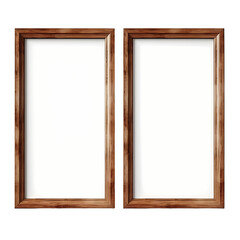 Obraz premium Two empty wood picture frames, ready for your artwork or photographs.