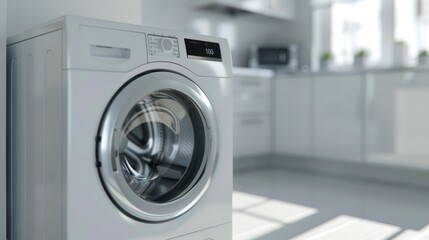 Modern Washing Machine in a Kitchen