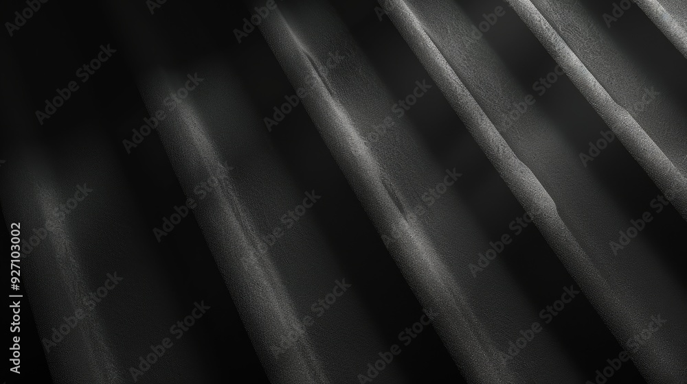 Leinwandbilder The image shows a close-up of a dark surface with diagonal ridges, with the light catching the texture of the surface. The ridges are slightly uneven and create a sense of depth and dimension.
