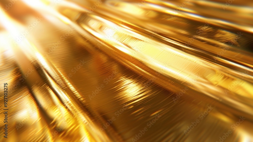 Poster A close-up shot captures the texture and light reflecting off of a smooth, golden fabric draped in a series of soft waves. The fabric is slightly textured, creating a subtle and elegant pattern.
