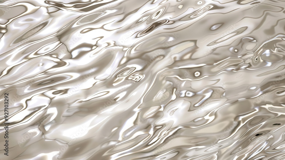 Leinwandbilder a close-up of a digital rendering of a silver liquid surface, showing multiple ripples and waves, cr