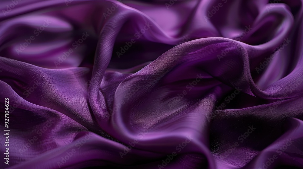 Aufkleber the image shows a close-up view of purple silk fabric draped in soft folds, creating a textured and 
