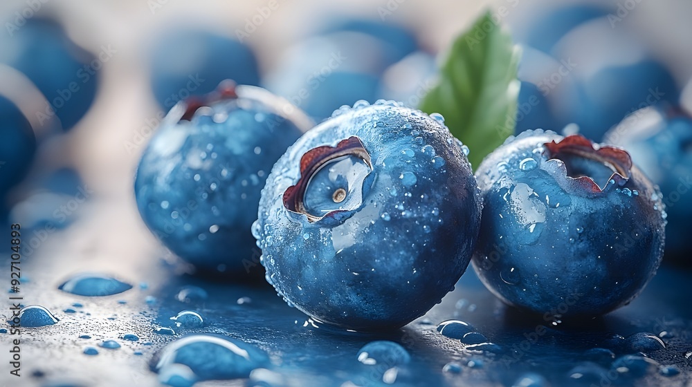 Wall mural blueberries on a branch photography images