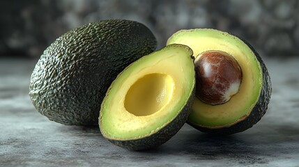 green avocado on the tree photography images