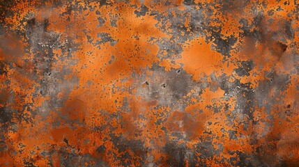 A close-up view of a metal surface, heavily rusted and worn. The surface is primarily orange, with patches of darker gray and black, suggesting years of exposure to the elements. The texture is uneven