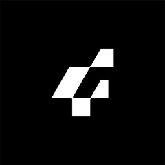 modern letter 4F or F4 logo concept vector icon