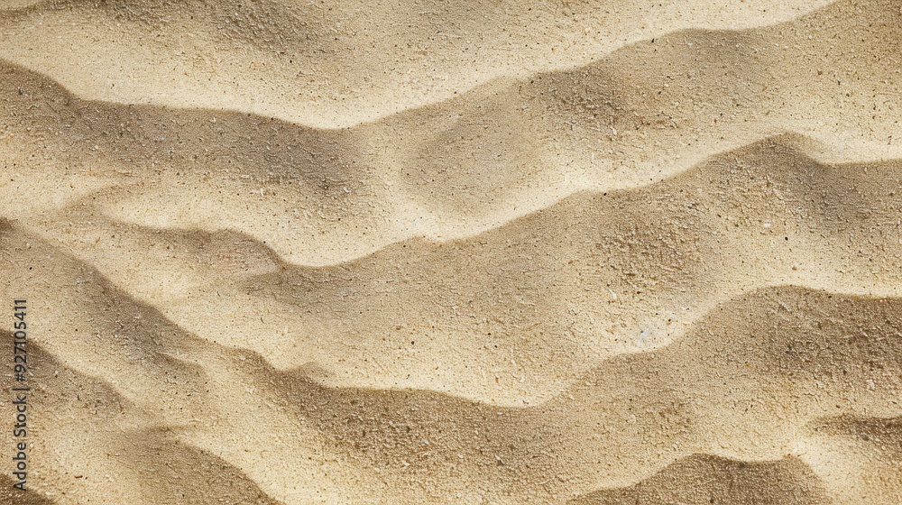 Aufkleber a close-up shot of a sandy surface with soft, wavy dunes, illuminated by the warm sun. the texture o