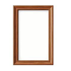 Obraz premium A simple wooden frame with a white background, perfect for showcasing your artwork or photos.