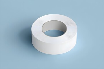 High Angle 3D Render White Blank Tape Mockup