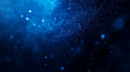 Fototapeta premium Dark blue and glow particle abstract background.
