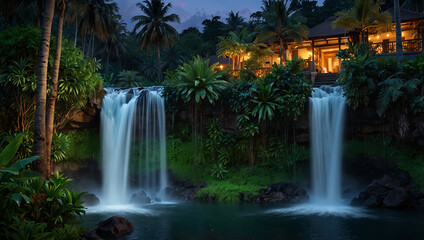 Obraz premium waterfall in the forest