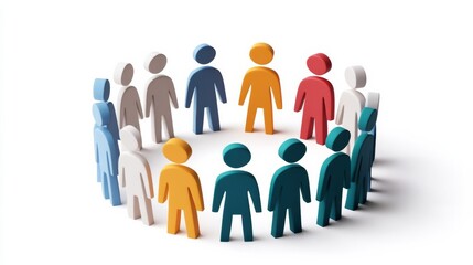 Teamwork icon, symbolic of unified group of people, togetherness, teamwork, collaboration. 3D illustration.