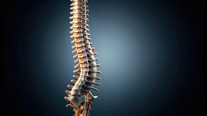 Detailed of the human spine highlighting vertebrae on a dark background , spine, vertebrae, backbone, anatomy, health