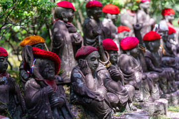 Daisho-in temple Jizo statues, Is a historic Japanese Buddhist temple complex with many temples and...