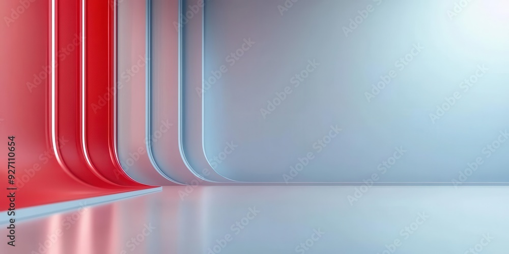 Poster Tech-inspired pathway with motion effects and a defined objective point, minimalist background with space for text,