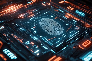 Obraz premium Circuit Board Fingerprint