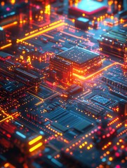Obraz premium Computer Circuit Board Close Up