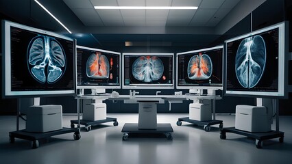 Naklejka premium AI in healthcare is transforming the way we approach diagnostics. From analyzing X-rays to interpreting MRIs