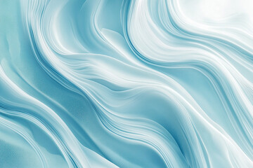 Obraz premium Ethereal and soft blue and white abstract wave-like patterns creating a sense of movement and fluidity. Ideal for backgrounds or copy space in designs needing a calm atmosphere.