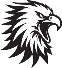 eagle silhouette head mascot angry roar