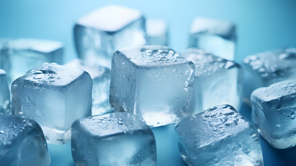 Obraz premium Ice cubes, cool summer background