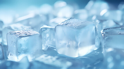 Obraz premium Ice cubes, cool summer background