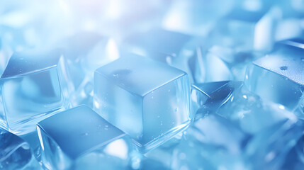 Ice cubes, cool summer background