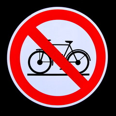 Sticker on the wall, no bicycle parking