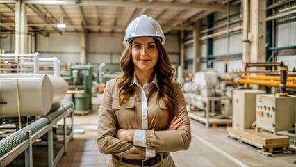 portrait of woman engineer standing