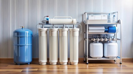 Water purification and softening system providing clean and soft water for household use, water, purification