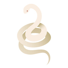 とぐろを巻いた白蛇のベクターイラスト