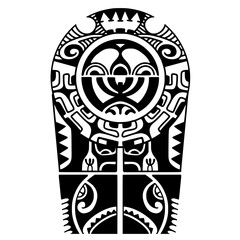 Wrap around arm polynesian tattoo design. Pattern aboriginal samoan. illustration EPS10