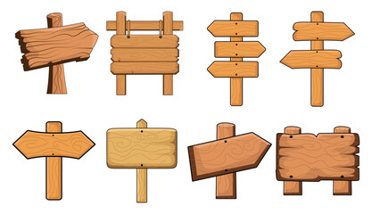 Wooden Road Signs Vector