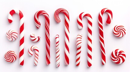 Candy cane striped in Christmas colours. Vector illustration isolated on a white background.
