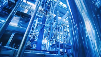 Neon-lit Futuristic Industrial Plant Showcasing Automation Technology
 Integration in Modern Business Operations